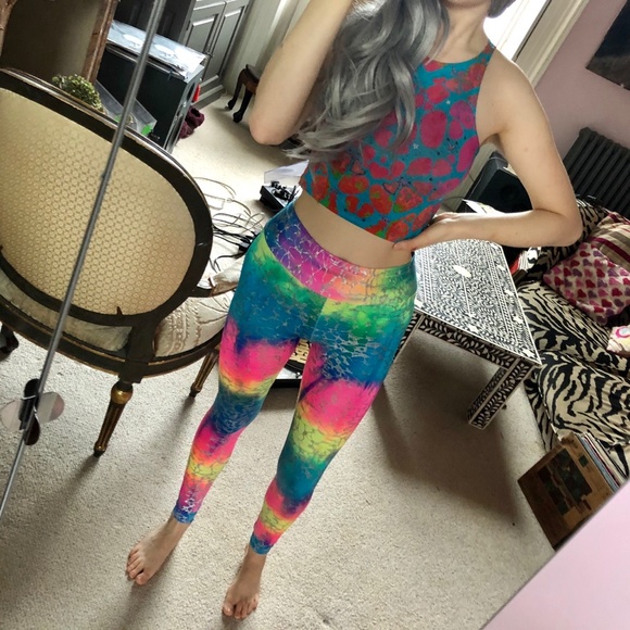 Tirade 13 Lycra Spandex Rainbow Tye Dye Leggings - Picture 2 of 4